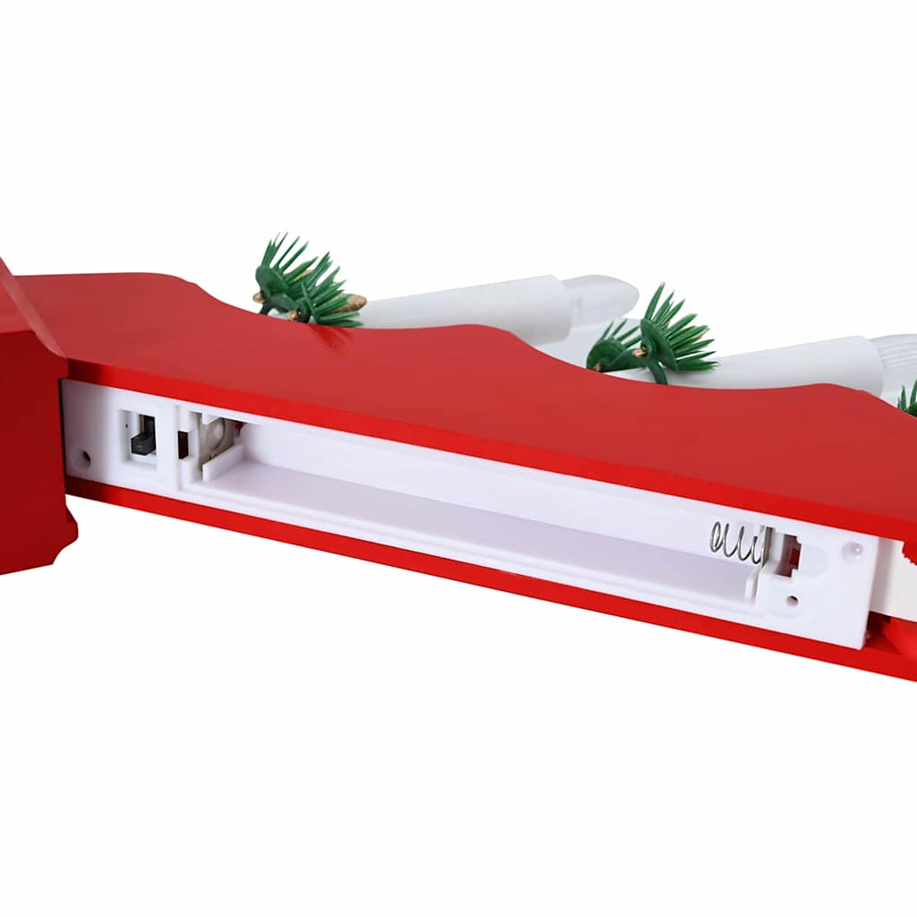 Weihnachtskerzenbrücke mit 7 LEDs 3 pcs Rot 39,5 x 5 x 29 cm